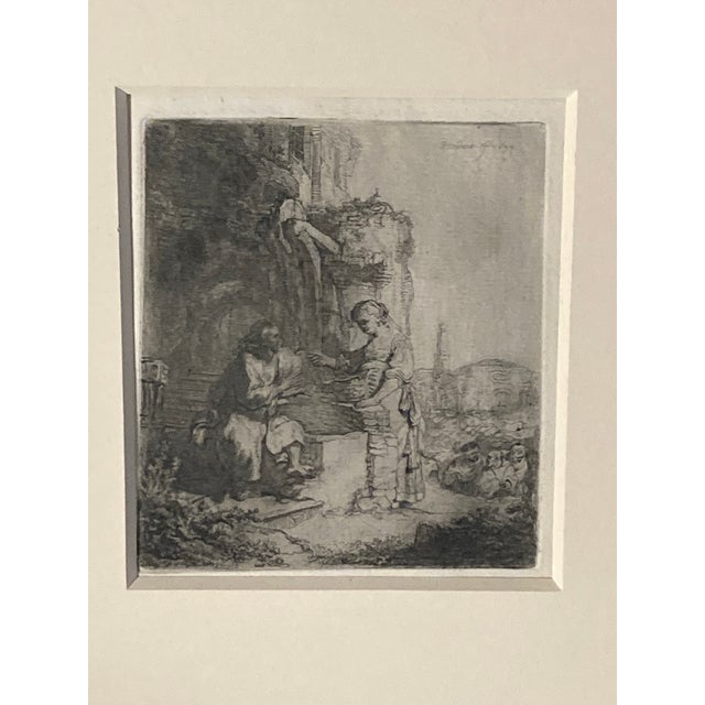 Drawing/Sketching Materials Rembrandt Christ and the Woman of Samaria Among Ruins" (Also Called "Christ and the Samaritan Woman at the Well.) Signed and Dated 1634 Original Works For Sale - Image 7 of 12