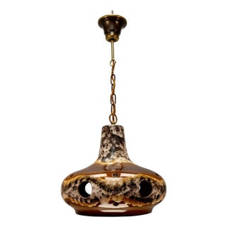 German Mid-Century Modern Fat Lava Ceramic Pendant Light, 1970s For Sale