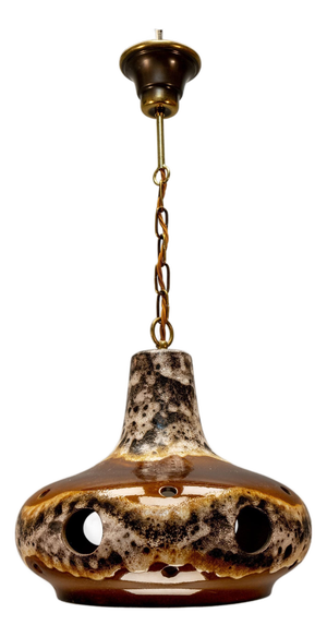 German Mid-Century Modern Fat Lava Ceramic Pendant Light, 1970s