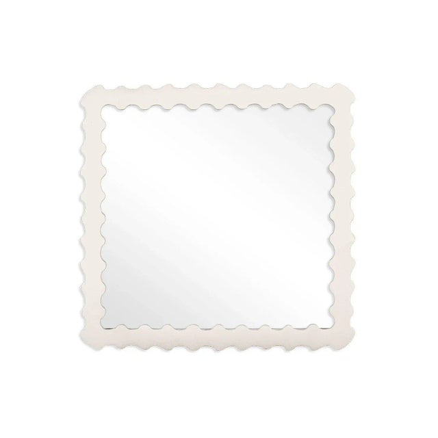 Contemporary Fleur Home Audubon Bamboo Square Mirror in White Dove, 30x30 For Sale - Image 3 of 3