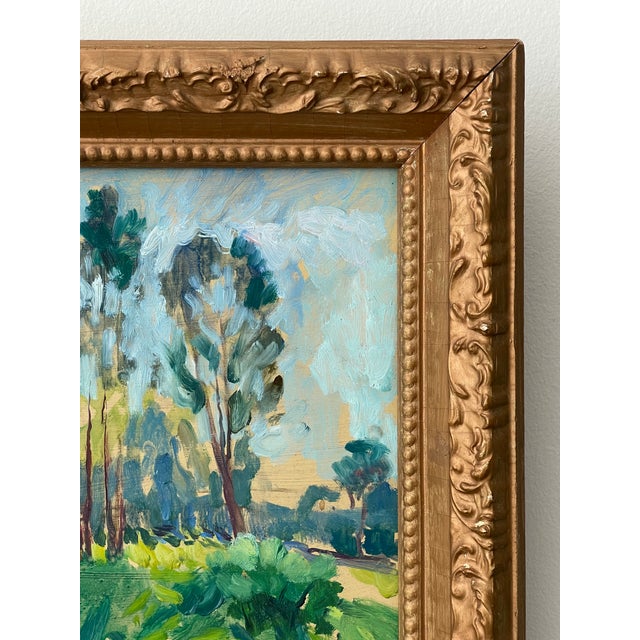 Late 20th Century Late 20th Century Impressionist Oil on Board Grove of Trees, Framed For Sale - Image 5 of 17