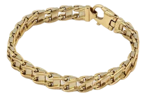 Mid 20th Century 14k Two-Tone Double Sided Gold Link Bracelet