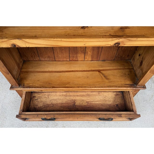 Mid 20th Century Solid Pine Bookshelf With Lower Drawer For Sale In Raleigh - Image 6 of 10