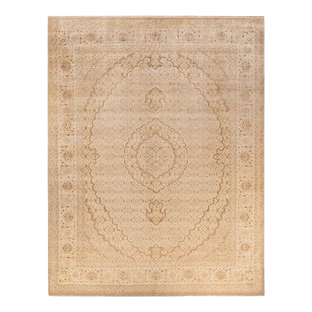 Mogul Hand-Knotted Area Rug - Yellow, 9' 0" x 12' 1" For Sale