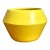 Vintage Yellow Geometric Ceramic Planter For Sale