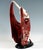 Delicate goldscheider art déco ceramic figurine of the late 1930s: gracefully posing dancer in a dark red costume: dotted...