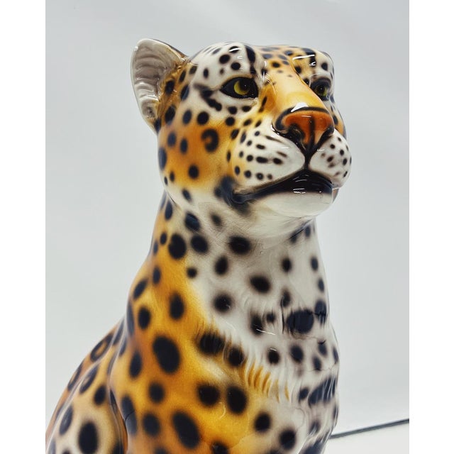 Contemporary Leopard Statue in Ceramic by Ceramiche Boxer For Sale - Image 3 of 7