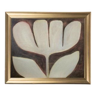 Original Framed Acrylic Botanical Painting, Organic Boho Art Floral Wall Art by Tatiana Duperault For Sale