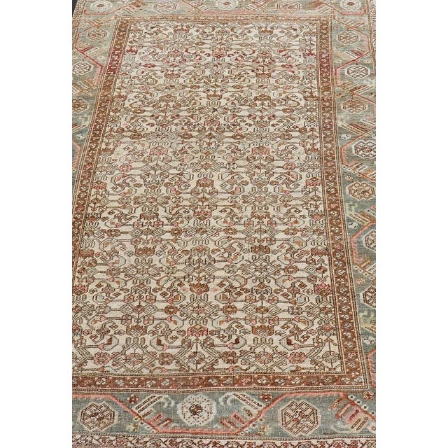 Tribal Antique Persian Bidjar Rug With Dense All-Over Herati Design 4'3 X 6'5 For Sale - Image 3 of 12