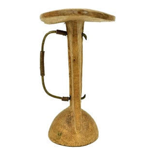 Early 20th Century Turkana Wood Headrest with Strap Kenya For Sale