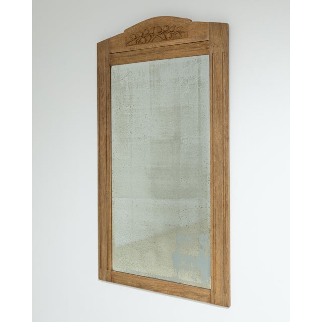 Circa 1910 French Art Nouveau Natural Wood Wall Mirror, Large Scale For Sale In Greensboro - Image 6 of 7