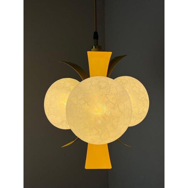 Yellow and White Pendant Lamp by Richard Essig For Sale - Image 6 of 11
