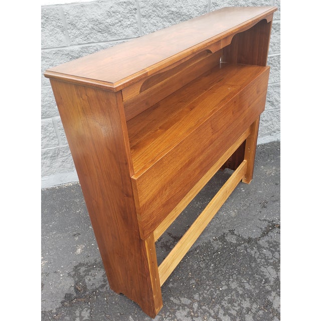 Scandinavian Modern Solid Walnut Bookcase Storage Single Headboards - a Pair For Sale - Image 9 of 13