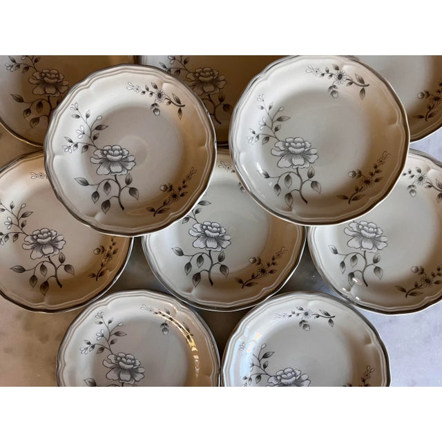 Beige Set of 5 Vintage Southampton Stoneware Dessert Plates For Sale - Image 8 of 11