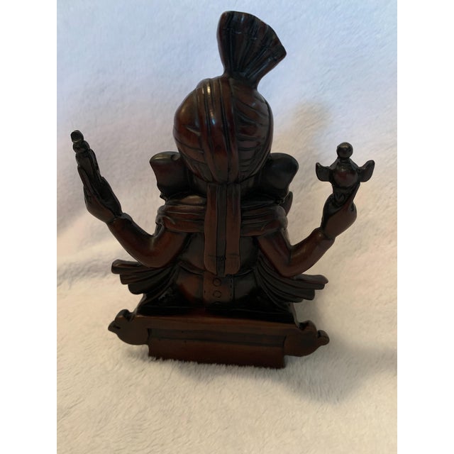 Late 20th Century Tibetan Buddhist Ganapati, Lord Ganesh Solid Mahogany Hand-Carved Statue For Sale - Image 10 of 12