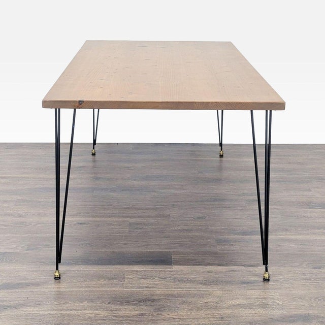 Urban Wood Goods Urban Loft Black and Brass Dining Table For Sale - Image 4 of 7