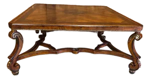 Baroque Style Inlaid Mahogany Coffee Table