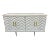 Modern White Carved Wood Herringbone Credenza For Sale