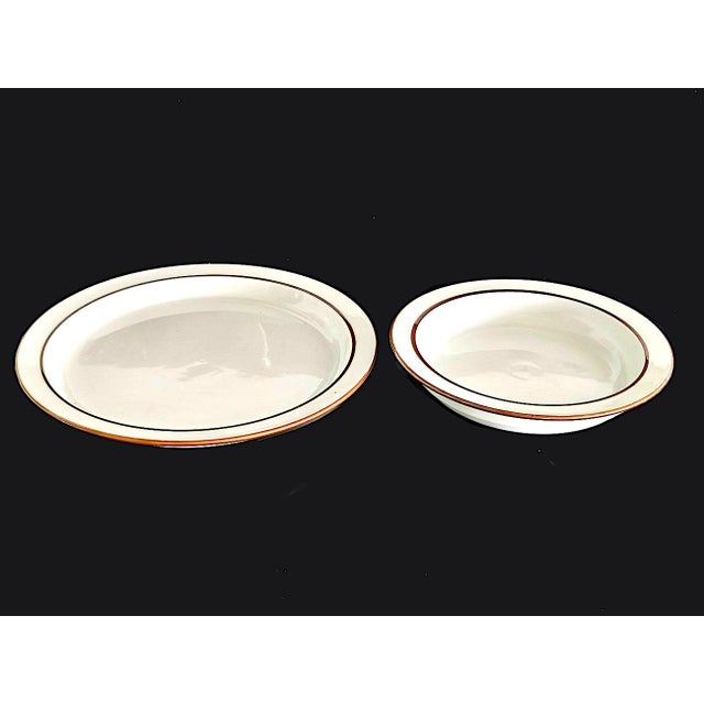 Mid-Century Modern Vintage Dansk Bistro Christianshavn Brown Dinner Plates and Rimmed Bowls, 10 Pieces For Sale - Image 3 of 8
