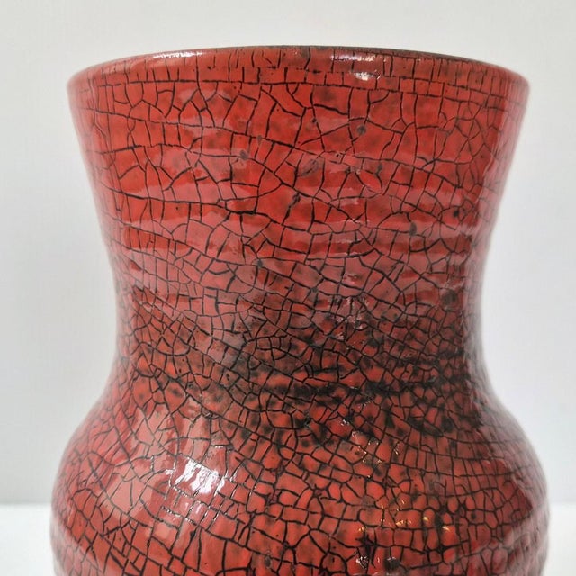 1960s Vintage Crackle Glaze Ceramic Vase from Accolay, 1960s For Sale - Image 5 of 14