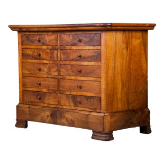 Antique French Louis Philippe Style Walnut Chest of Drawers For Sale