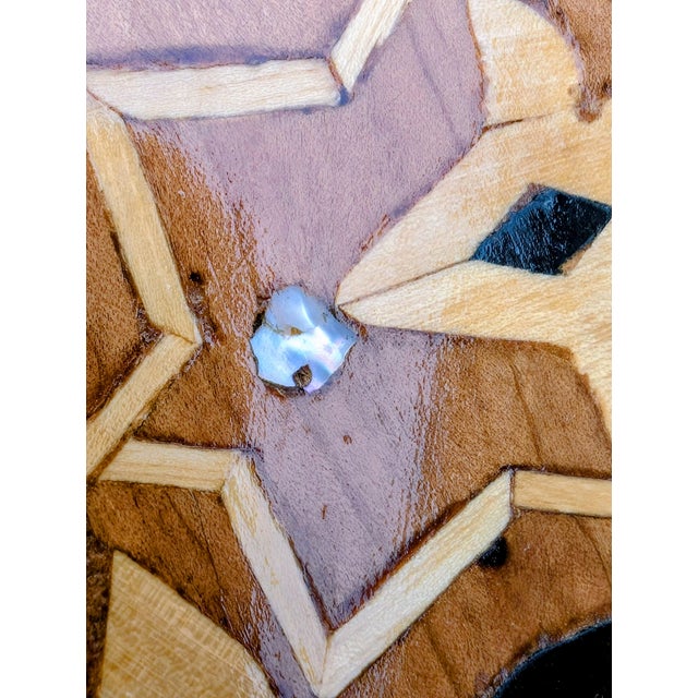 Antique Syrian Marquetry Side Table – Damascus Hand-Inlay With Raw Mother-of-Pearl, C. 1910–1930s For Sale - Image 4 of 14