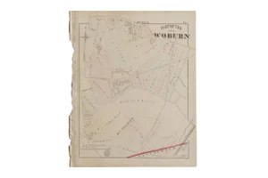 Antique Woburn Massachusetts Atlas Map Plate G