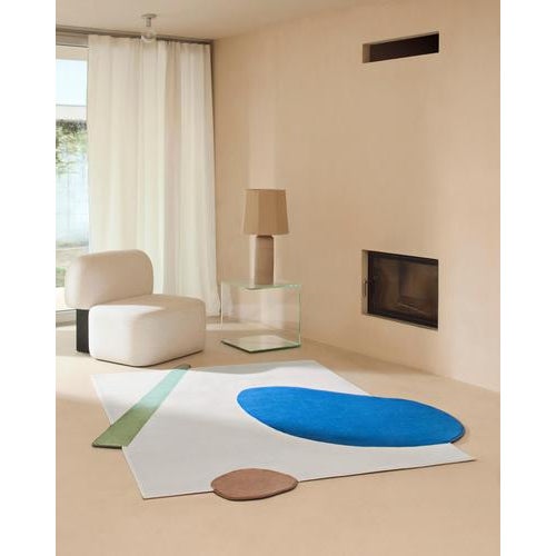 Contemporary Sand Large Sonora Linen Table Lamp by Nassi For Sale - Image 3 of 5