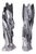 Hand-Carved Orthoceras Fossil Sculptures in Black Limestone, Morocco, Set of 2 For Sale