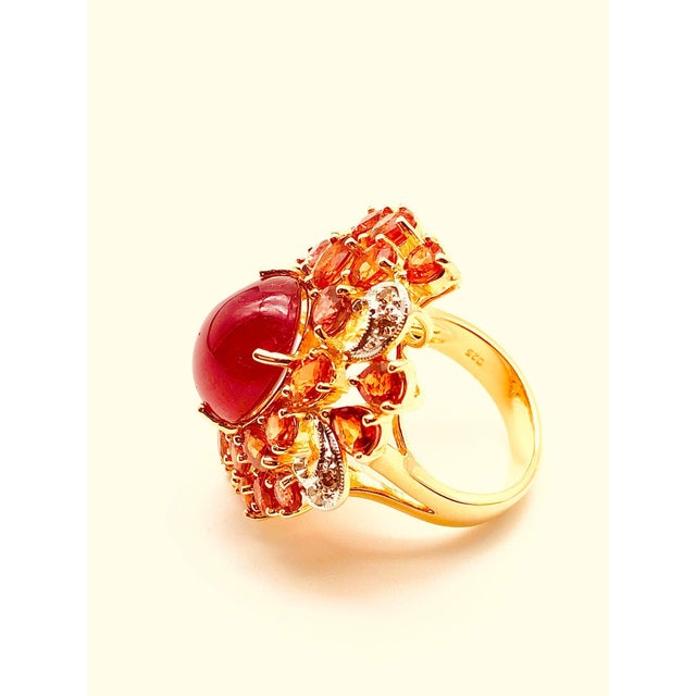 Bochic "Orient" Natural Ruby, Diamond & Sapphire Ring Set 18K Gold & Silver For Sale - Image 18 of 18