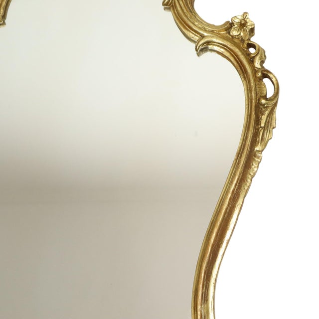Gold Gilt Rococo-Style Mirror with Console, France, 1950s, Set of 2 For Sale - Image 8 of 17