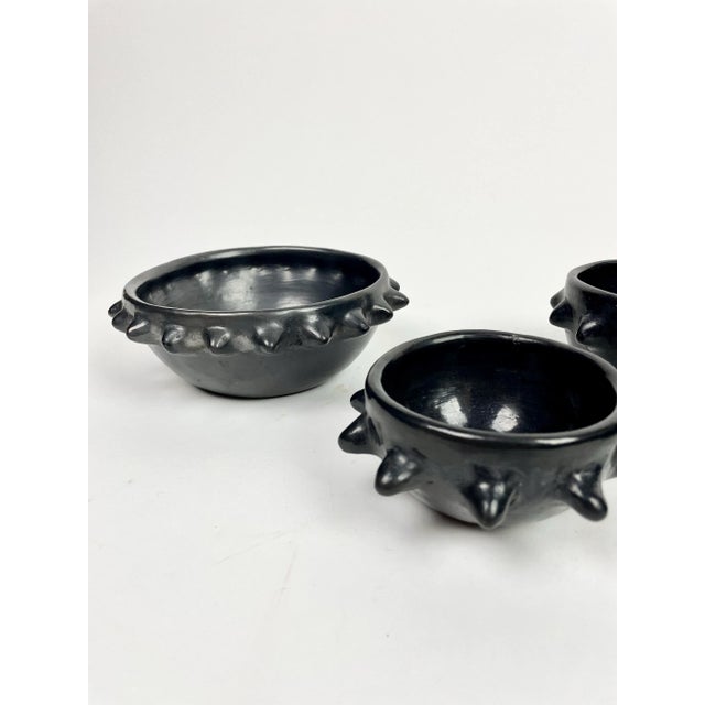 Mexican Mexican Modern Brutalist Black Clay Bowls- a Set of 4 For Sale - Image 3 of 5