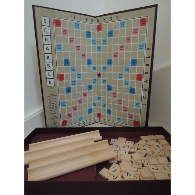 1953 Scrabble Board Game Word Game in Burgundy Box For Sale - Image 9 of 13