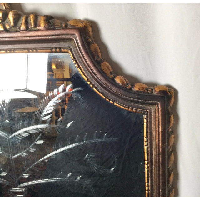 Wood Late 20th Century Etched Giltwood Mirror For Sale - Image 7 of 12