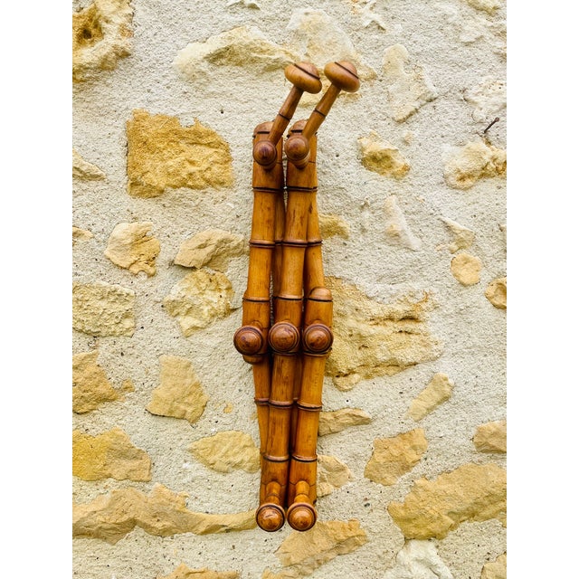 Wall-Mounted Turned Wood Folding Coat Rack, 1920s For Sale - Image 17 of 18