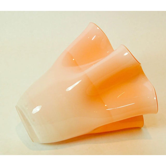 Italian Murano Style Vase Orange Freeform Handkerchief 1970s For Sale - Image 9 of 12