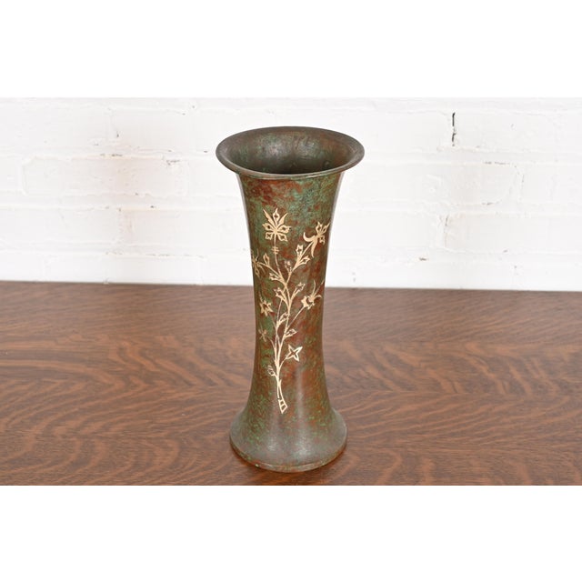 Silver Crest Arts & Crafts Sterling Silver on Bronze Vase For Sale - Image 12 of 12