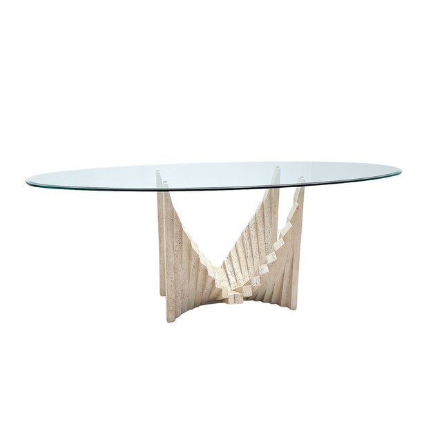 Stone Vintage Travertine Dining Table For Sale - Image 7 of 7