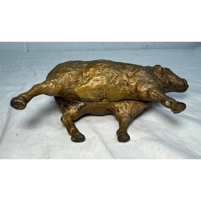 Antique Early 1900's Original Hubley Cast Iron Sheep Lamb Still Coin Bank For Sale - Image 11 of 12