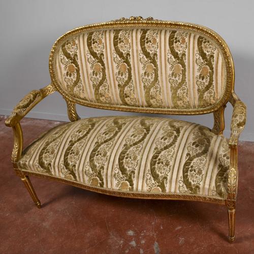 Napoleon III Style Golden 2-Seater Sofa For Sale - Image 6 of 18