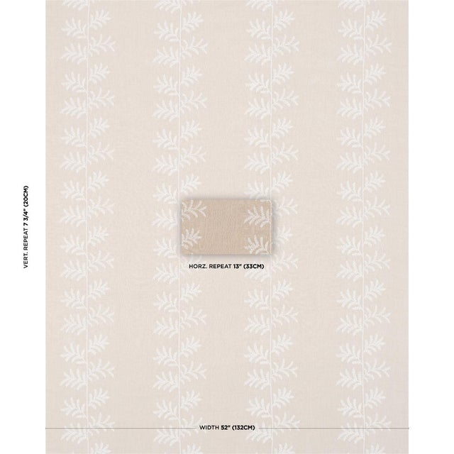 Climbing fern fronds are stitched on a lightweight linen ground in Eloise Embroidery, a delicate medium-scale botanical...