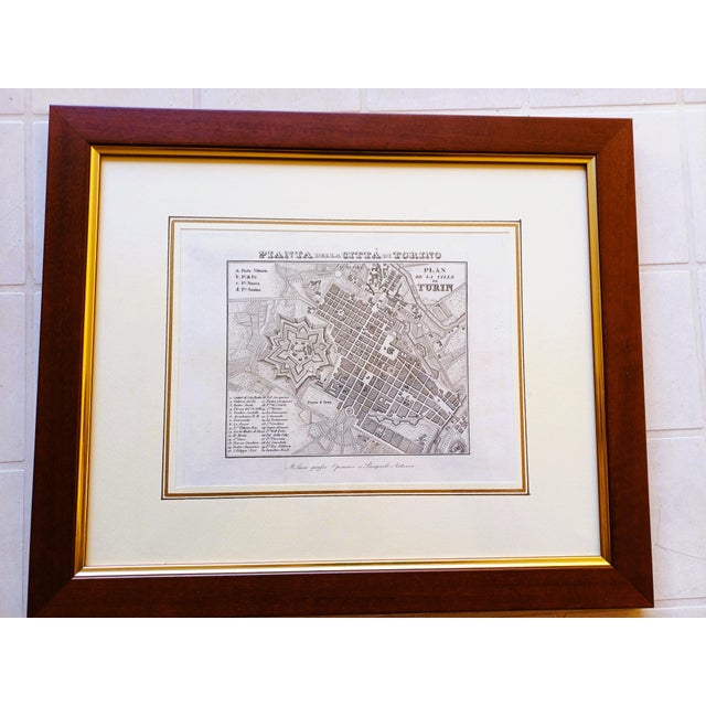 Paper Antique Map Engraving of the City Plan of Turin from Stamperia Artaria Milano, 1834 For Sale - Image 7 of 7