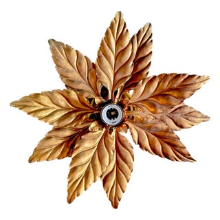 Mid-Century Modern Florentine Gold-Plated Ceiling Light by Hans Kögl, 1960s For Sale