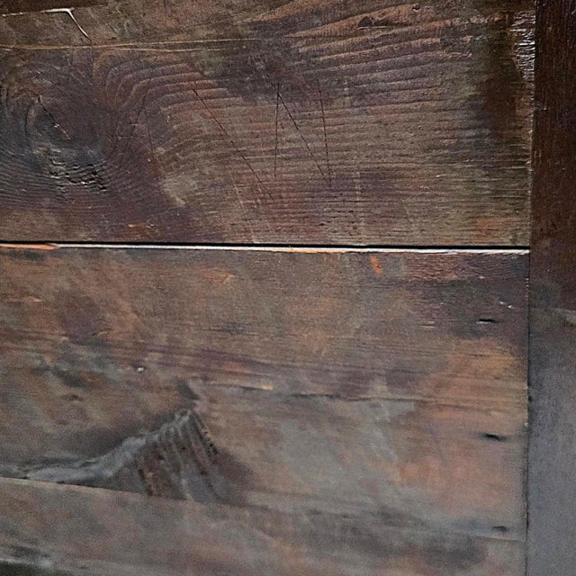 English George III Hepplewhite Serpentine Mahogany Sideboard W/Solid Slab Top Faux Drawer Fronts, Concealed Twin Cabinets & Side Access Door,1790–1805 For Sale - Image 12 of 18