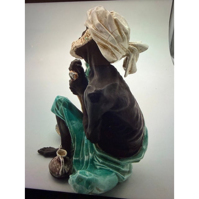 1940s Signed Algora Spain “Bedouin at Rest” Porcelain Figurine Hand Painted Mint Rare For Sale - Image 11 of 11