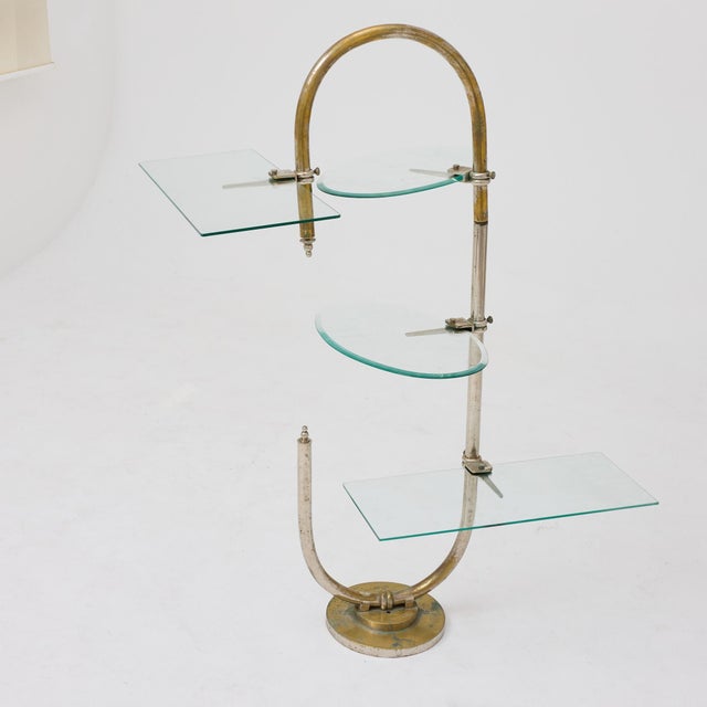 1930s Vintage Art Nouveau Metal and Glass Patisserie Display Stand, 1930s For Sale - Image 5 of 18