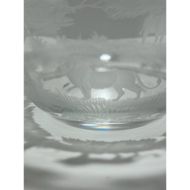 1980s 1980s “Big 5” Queen Lace Crystal African Safari Bowl For Sale - Image 5 of 12