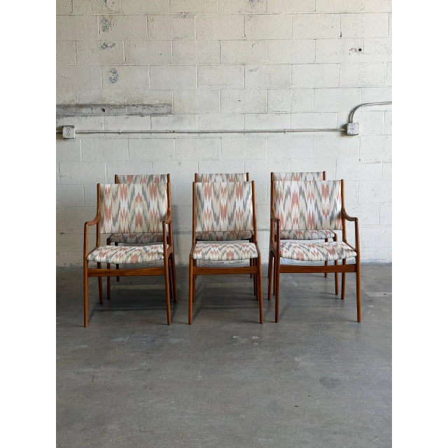Mid-Century Modern Set of 6 Teak Dining Chairs Vintage Mid-Century Modern Wood Chairs For Sale - Image 3 of 12