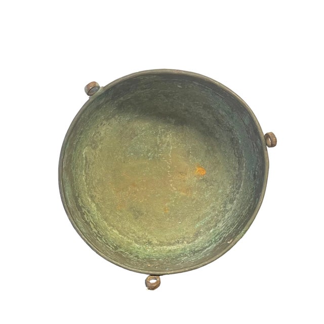 Vintage large copper hanging bowl. Bowl has beautiful patina due to age