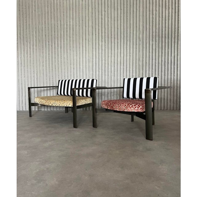 Metal Loveseat in Steel and Upholstery, Netherlands, 1980s For Sale - Image 7 of 9